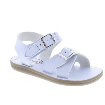 Footmates Kid's Eco-Tide Sandal with eco-friendly synthetic upper, adjustable straps, and padded footbed for comfort and support.