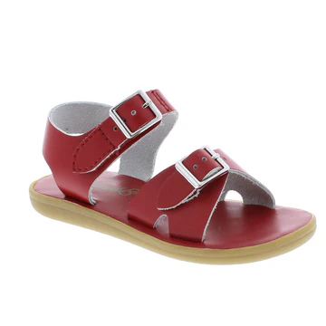 Footmates Kid's Eco-Tide Sandal with eco-friendly synthetic upper, adjustable straps, and padded footbed for comfort and support.