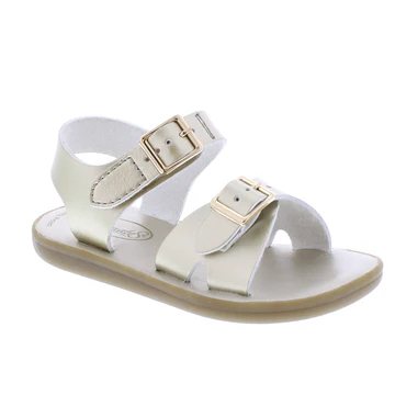 Footmates Kid's Eco-Tide Sandal with eco-friendly synthetic upper, adjustable straps, and padded footbed for comfort and support.