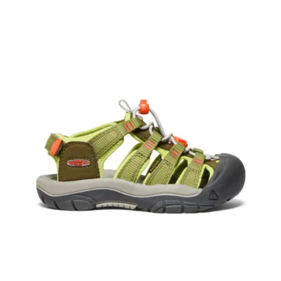 Keen Kid's Newport Boundless Sandal with toe protection, cushioned footbed, and rugged outsole for outdoor adventures.