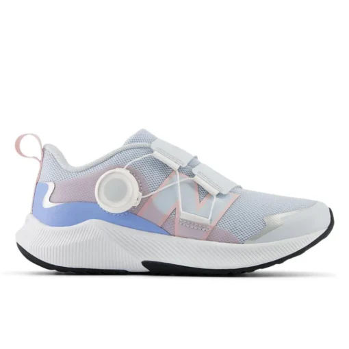New Balance Big Kid's DynaSoft Reveal v4 BOA with breathable mesh upper, DynaSoft midsole, and BOA Fit System for secure, adjustable comfort.
