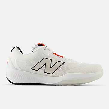 New Balance Men's FuelCell 996v6 tennis shoe with FuelCell midsole, Hypoknit upper, NDurance rubber outsole, and reinforced toe protection for optimal performance on the court.