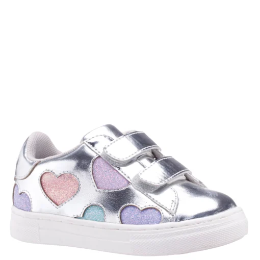 Nina Toddler's Esti glitter sneaker with cushioned footbed and hook-and-loop strap closure for easy wear and comfort.