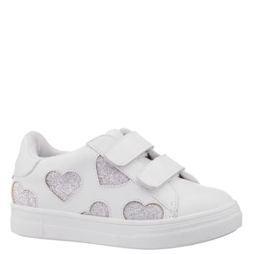 Nina Toddler's Esti glitter sneaker with cushioned footbed and hook-and-loop strap closure for easy wear and comfort.