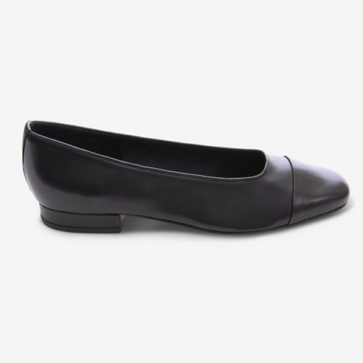 Vaneli Women's FC-313 Flat with premium nappa leather upper, cushioned contoured footbed, and durable rubber outsole for elegant all-day comfort.