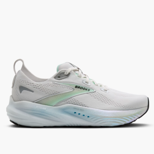 Brooks Men's Glycerin 22 running shoe with a breathable jacquard mesh upper, nitrogen-infused DNA LOFT v3 cushioning, and a durable outsole for smooth transitions.