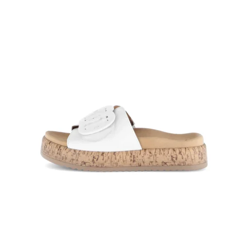 Gabor Women's 63.760 Slip-On Sandal featuring smooth leather uppers, anatomically shaped footbed, and lightweight EVA sole.