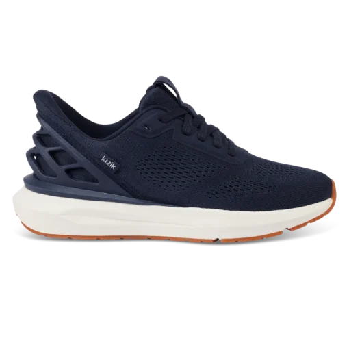 Kizik Men’s Athens 2 sneaker with breathable knit upper, white Rabbit Foam™ outsole, and hands-free slip-on heel design.