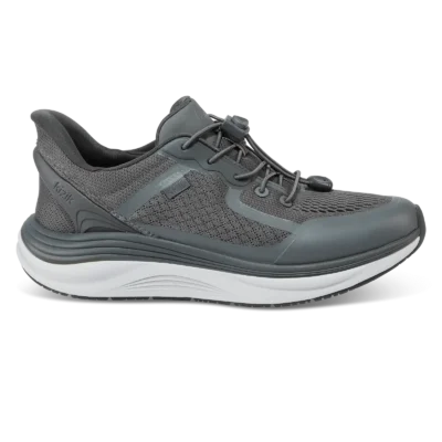 Kizik Men's London slip-on sneaker featuring breathable knit upper, cushioned insole, and patented hands-free heel technology for all-day comfort.