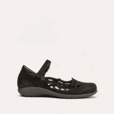 Naot Women's Agathis Mary Jane in leather with adjustable strap, cork footbed, and supportive sole for all-day comfort and style.