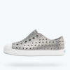 Native Kid’s Jefferson Bio-Bling Slip-On featuring bio-based glitter, perforated upper for breathability, and durable, water-friendly EVA construction.