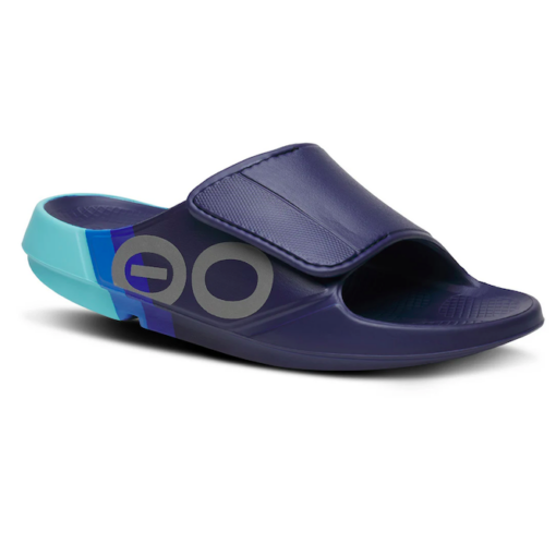 Oofos OOahh Sport Flex Sandal with adjustable strap, cushioned OOfoam™ technology, and arch support for recovery and all-day comfort.