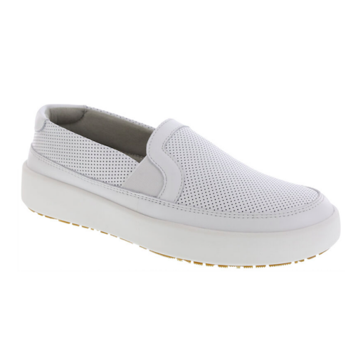 SAS Women's Chuy-X Slip-On Sneaker with leather upper, elastic side gores, breathable knit lining, and TRIPAD® cushioned footbed for all-day comfort.