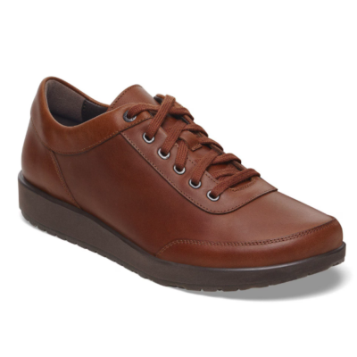 Birkenstock Honnef 365 Natural Leather sneaker showcasing a sleek design with natural leather upper, removable Deep Blue Footbed, and lightweight TPU sole.