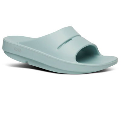 OOFOS Women's OOahh Slide Sandal featuring a sleek slip-on design with patented footbed and OOfoam™ cushioning for superior arch support and impact absorption.