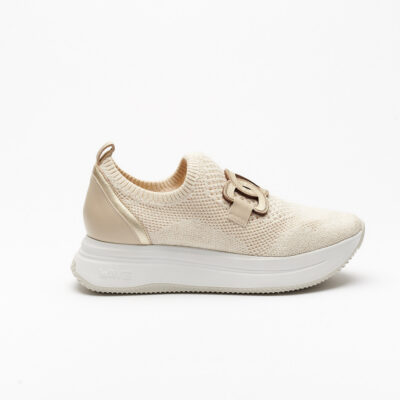 Softwaves Women's Simone Sneaker featuring a leather-textile upper, removable footbed, platform sole, and side zipper for easy wear.