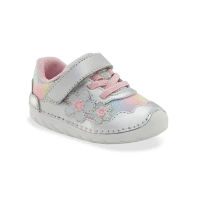Stride Rite Kid's Soft Motion Rosa Sneaker featuring a flexible sole, hook-and-loop closure, and Ortholite® memory foam footbed.