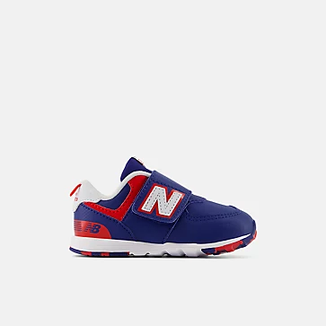 New Balance Toddler's 574 NEW-B Hook & Loop sneaker in vibrant colors, featuring a suede and mesh upper with a rubber outsole.